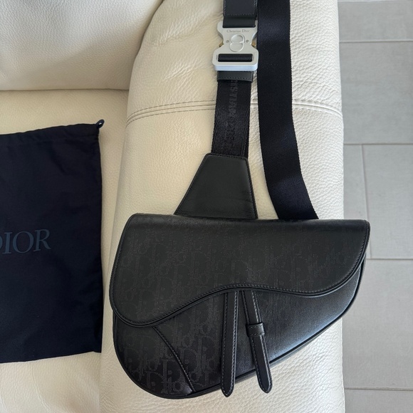 Christian Dior - Limited Edition Oblique Galaxy Saddle Bag with Buckle Strap - Picture 1 of 16